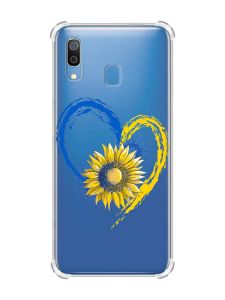 Чохол з потовщеними кутами на Samsung Galaxy A30 (2019) / A20 (2019) :: Серце з соняхом. Україна (принт 260)
