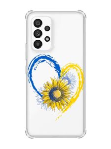Чохол з потовщеними кутами на Samsung Galaxy A53 :: Серце з соняхом. Україна (принт 260)
