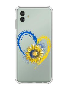 Чохол з потовщеними кутами на Samsung Galaxy M13 5G :: Серце з соняхом. Україна (принт 260)