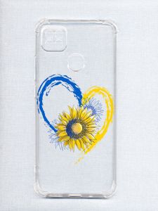 Чохол з потовщеними кутами на Xiaomi Redmi 9C/10A :: Серце з соняхом. Україна (принт 260)