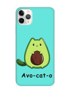Матовий бірюзовий чохол на iPhone 11 Pro Max (6.5) :: Котик Авокадо (принт 306)