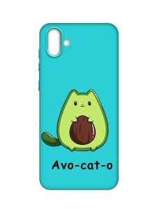 Матовий бірюзовий чохол на Samsung Galaxy A04 :: Котик Авокадо (принт 306)