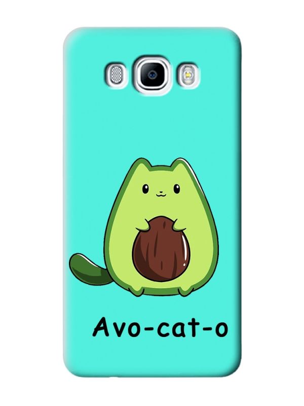 Матовий бірюзовий чохол на Samsung Galaxy J7(2016) J710 :: Котик Авокадо (принт 306)