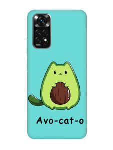 Матовий бірюзовий чохол на Xiaomi Redmi Note 11 :: Котик Авокадо (принт 306)