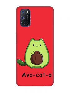 Матовий червоний чохол на Oppo A52/ A72/ A92 :: Котик Авокадо (принт 306)