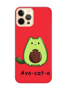 Матовий червоний чохол на Apple iPhone 12 Pro Max :: Котик Авокадо (принт 306)