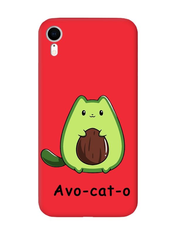 Матовий червоний чохол на Apple iPhone XR :: Котик Авокадо (принт 306)