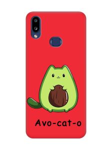 Матовий червоний чохол на Samsung Galaxy A10s (A107) :: Котик Авокадо (принт 306)