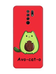 Матовий червоний чохол на Xiaomi Redmi 9 :: Котик Авокадо (принт 306)