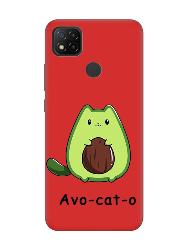 Матовий червоний чохол на Xiaomi Redmi 9C/10A :: Котик Авокадо (принт 306)