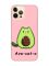 Матовий рожевий чохол на Apple iPhone 12 Pro Max :: Котик Авокадо (принт 306)