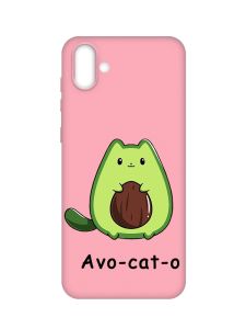Матовий рожевий чохол на Samsung Galaxy A04 :: Котик Авокадо (принт 306)