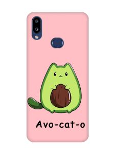 Матовий рожевий чохол на Samsung Galaxy A10s (A107) :: Котик Авокадо (принт 306)