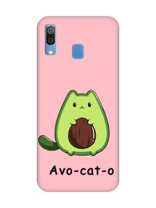 Матовий рожевий чохол на Samsung Galaxy A30 (2019) / A20 (2019) :: Котик Авокадо (принт 306)