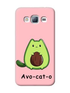 Матовий рожевий чохол на Samsung Galaxy J3 / J310 :: Котик Авокадо (принт 306)
