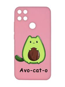 Матовий рожевий чохол на Xiaomi Redmi 10C :: Котик Авокадо (принт 306)