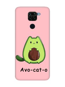 Матовий рожевий чохол на Xiaomi Redmi Note 9 :: Котик Авокадо (принт 306)