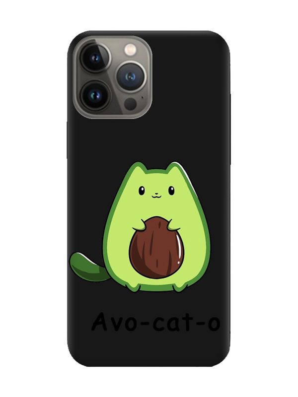Матовий чорний чохол на Apple iPhone 13 Pro :: Котик Авокадо (принт 306)