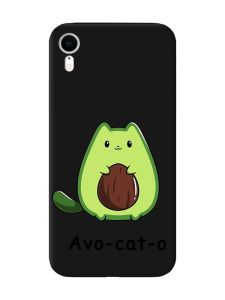 Матовий чорний чохол на Apple iPhone XR :: Котик Авокадо (принт 306)