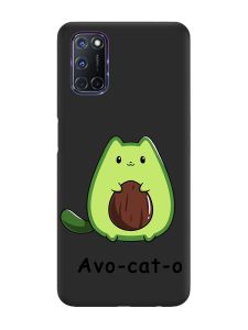 Матовий чорний чохол на Oppo A52/A72/A92 :: Котик Авокадо (принт 306)