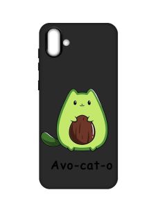 Матовий чорний чохол на Samsung Galaxy A04 :: Котик Авокадо (принт 306)