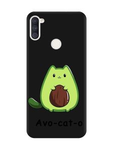 Матовий чорний чохол на Samsung Galaxy A11 :: Котик Авокадо (принт 306)
