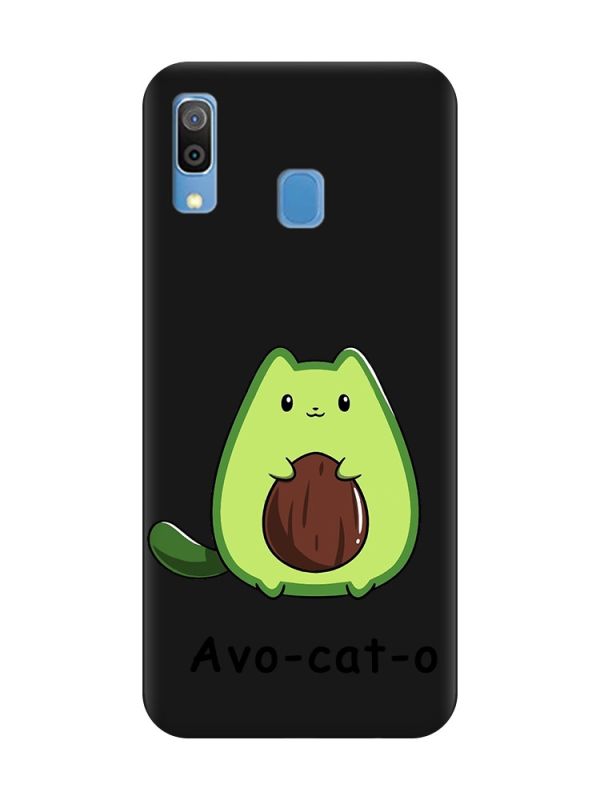 Матовий чорний чохол на Samsung Galaxy A30 (2019) / A20 (2019) :: Котик Авокадо (принт 306)