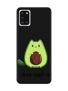 Матовий чорний чохол на Samsung Galaxy A31 :: Котик Авокадо (принт 306)
