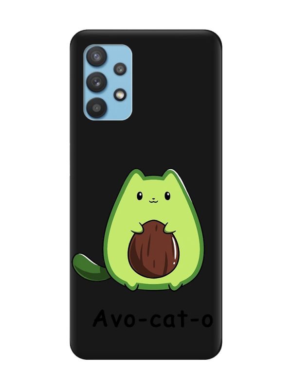 Матовий чорний чохол на Samsung Galaxy A32 :: Котик Авокадо (принт 306)