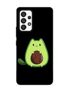 Матовий чорний чохол на Samsung Galaxy A53 4G/5G :: Котик Авокадо (принт 306)