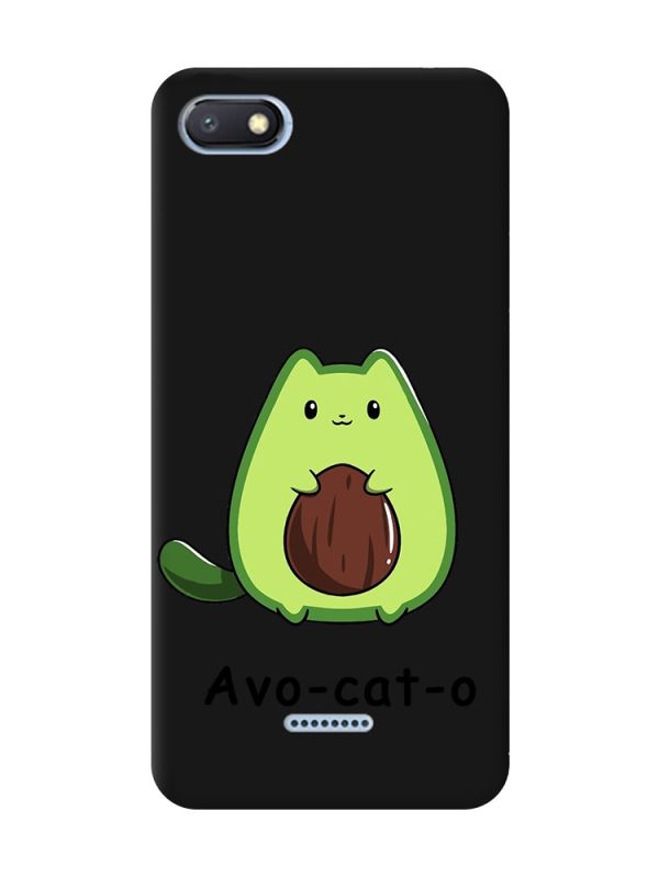 Матовий чорний чохол на Xiaomi Redmi 6A :: Котик Авокадо (принт 306)