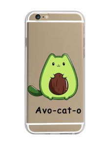 Прозорий чохол на iPhone 6/6s :: Котик Авокадо (принт 306)