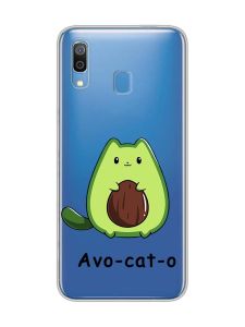 Прозорий чохол для Samsung Galaxy A30 (2019)/A20 (2019) :: Котик Авокадо (принт 306)