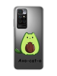 Прозорий чохол для Xiaomi Redmi 10 :: Котик Авокадо (принт 306)