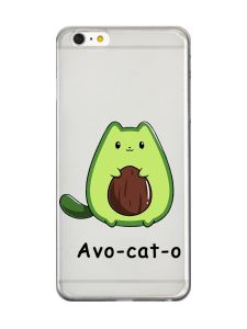 Прозорий чохол на iPhone 6+/6 Plus :: Котик Авокадо (принт 306)