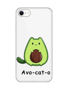 Прозорий чохол на iPhone SE 2020 :: Котик Авокадо (принт 306)