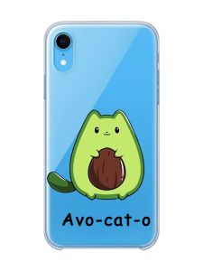 Прозорий чохол на iPhone XR :: Котик Авокадо (принт 306)