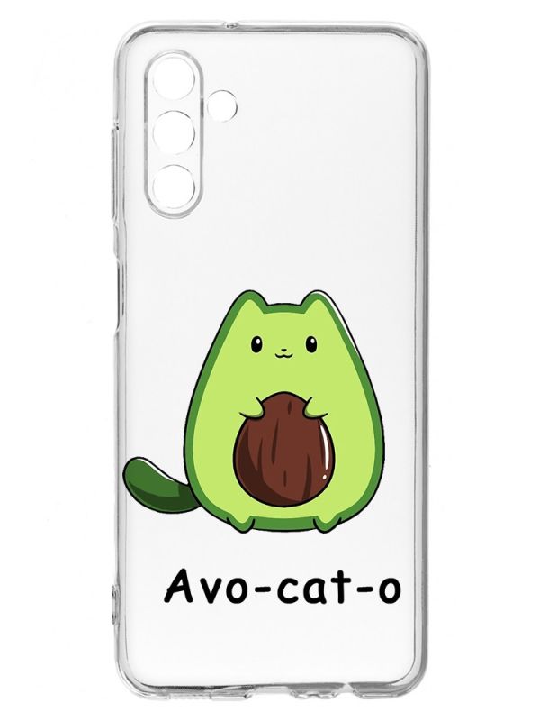 Прозорий чохол на Samsung A04s/A13 5G :: Котик Авокадо (принт 306)