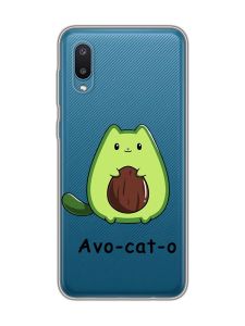 Прозорий чохол на Samsung Galaxy A02/A022 (2021) :: Котик Авокадо (принт 306)