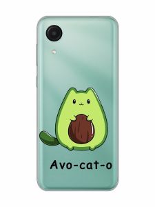 Прозорий чохол на Samsung Galaxy A03 Core / A032 :: Котик Авокадо (принт 306)
