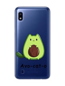 Прозорий чохол на Samsung Galaxy A10 (2019) A105 :: Котик Авокадо (принт 306)