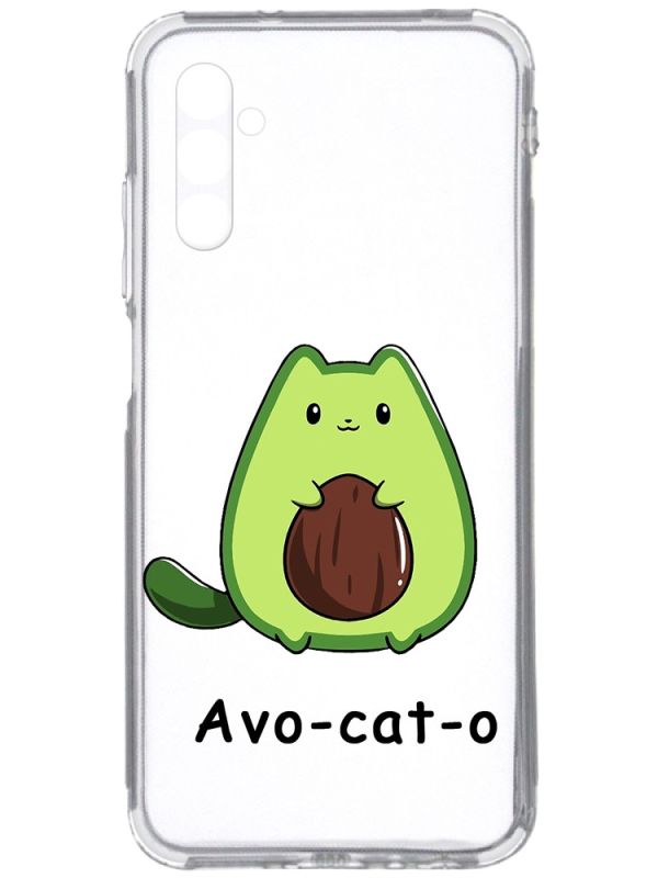 Прозорий чохол на Samsung Galaxy A34 5G/A346 :: Котик Авокадо (принт 306)