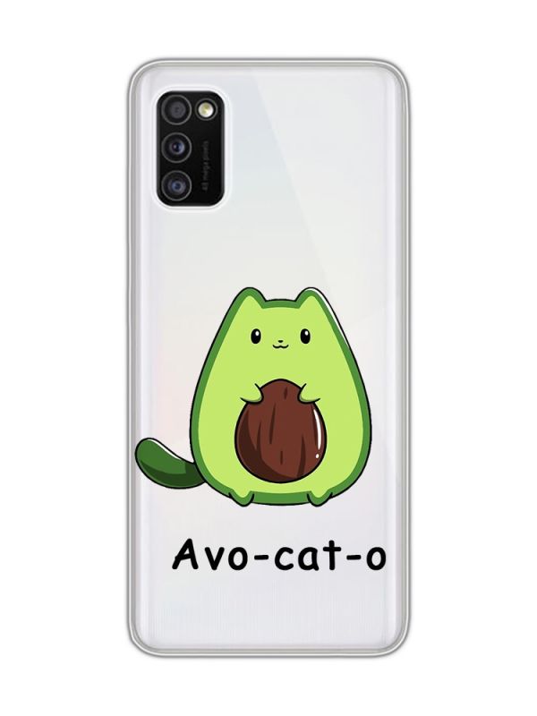 Прозорий чохол на Samsung Galaxy A41 :: Котик Авокадо (принт 306)