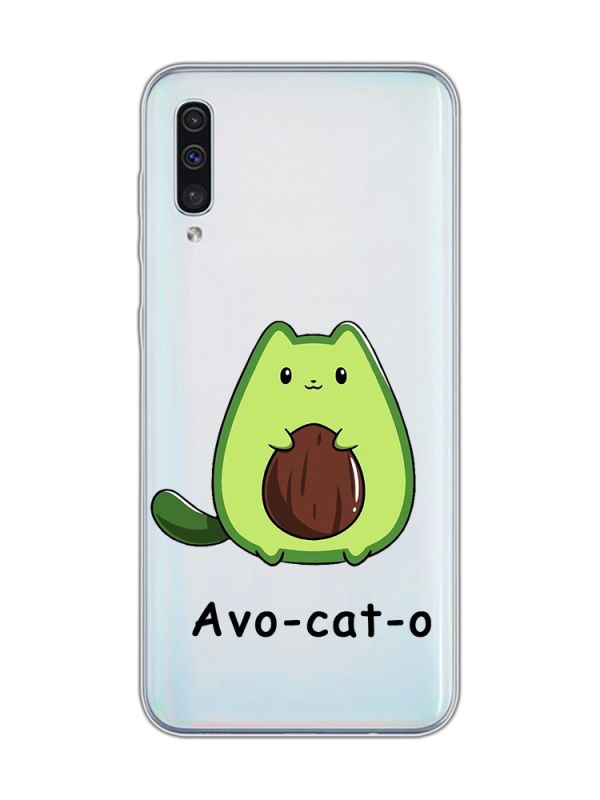 Прозорий чохол на Samsung Galaxy A50 (2019) A505 :: Котик Авокадо (принт 306)