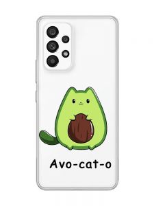 Прозорий чохол на Samsung Galaxy A53  :: Котик Авокадо (принт 306)
