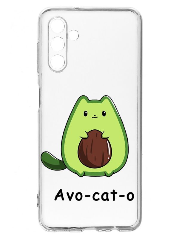 Прозорий чохол на Samsung Galaxy A54 5G / A546 :: Котик Авокадо (принт 306)