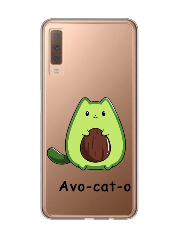 Прозорий чохол на Samsung Galaxy A7(2018) A750 :: Котик Авокадо (принт 306)