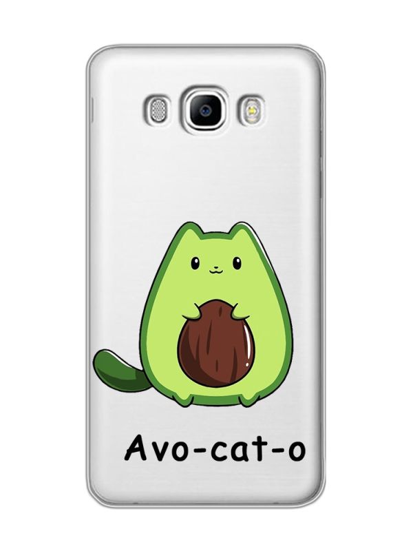 Прозорий чохол на Samsung Galaxy J7(2016) J710 :: Котик Авокадо (принт 306)