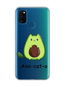 Прозорий чохол на Samsung Galaxy M30s/М21  :: Котик Авокадо (принт 306)