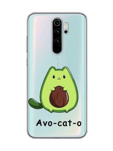 Прозорий чохол на Xiaomi Redmi Note 8 Pro :: Котик Авокадо (принт 306)